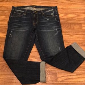 Boyfriend cut Distressed jeans -Size 28 JUST BLACK